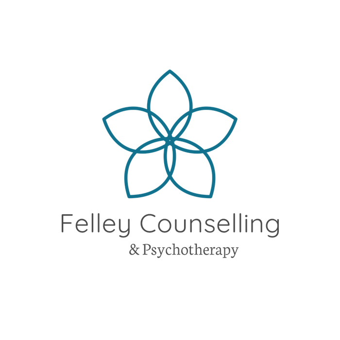 Felley Counselling & Psychotherapy Blue Geometric Flower Logo